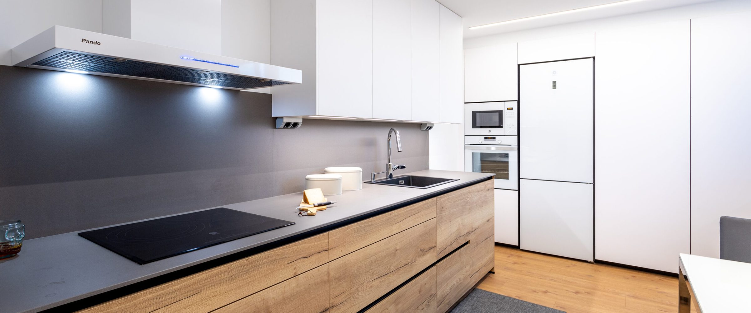 Cocina blanco Innsbruck y roble